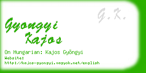 gyongyi kajos business card
